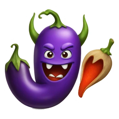 purple devil  with eggplant sticker