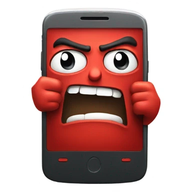 Red smartphone angry  sticker