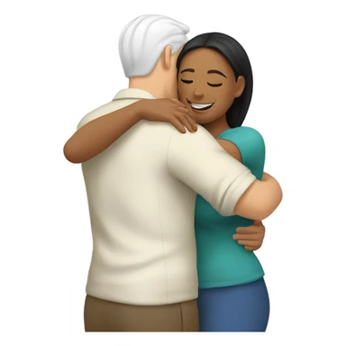 White man an hispanic woman hug each other sticker