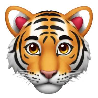 Tiger with hearts sticker