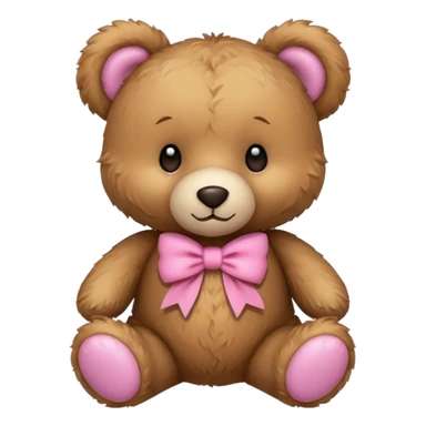 Cute teddy bear with a pink bow. sticker