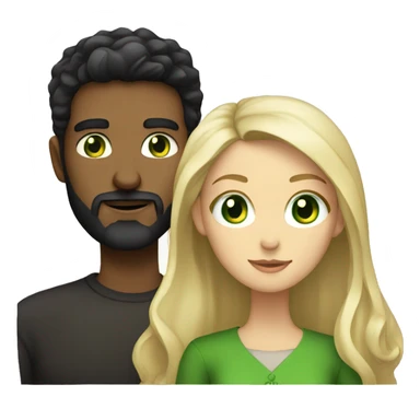 bearded dark haired guy and blonde girl with green eyes sticker