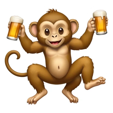 Um macaco bebendo cerveja  sticker