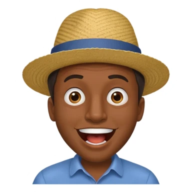 homme créole réunionnais  étonné  bouche ouverte avec chapeau sticker