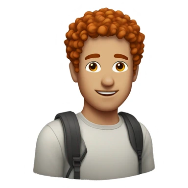  man with freckles, red curly hair fade on sides sticker