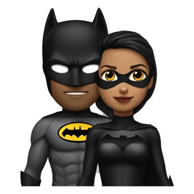 Cat woman and batman sticker