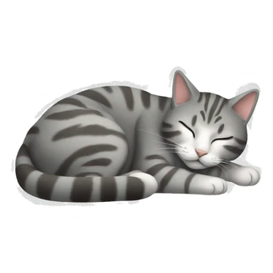 cat sleeping gray tabby sticker