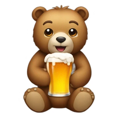 Bear with beer sticker