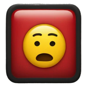 a wavy black and red rectangle with a yellow circle in the middle sticker