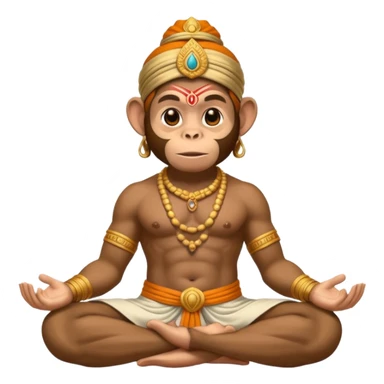 Hanuman ji monkey face hunk build body having mukut and dhoti and should be seated in pease to pray Ramji sticker