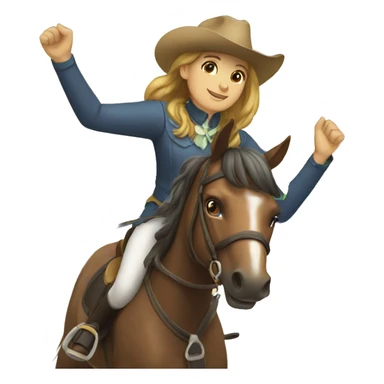 Horse riding rainbow sticker