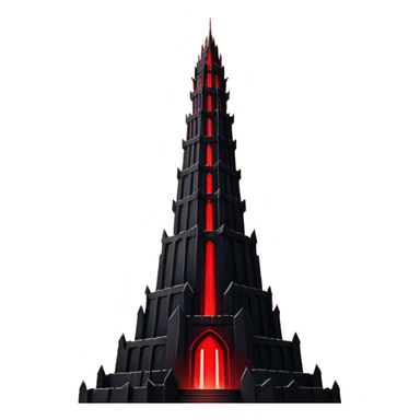 Barad Dúr from Lord of the Rings, Dark, giant Tower, with red beams shooting from the top into the sky sticker