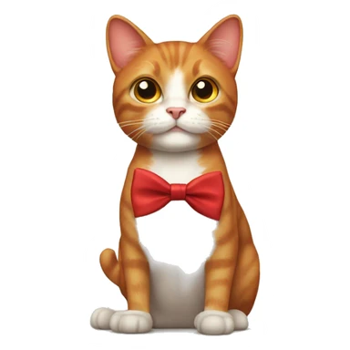 Red cat with bow tie sticker