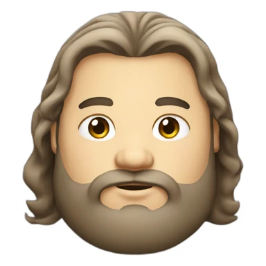 fat guy with long hair and beard sticker