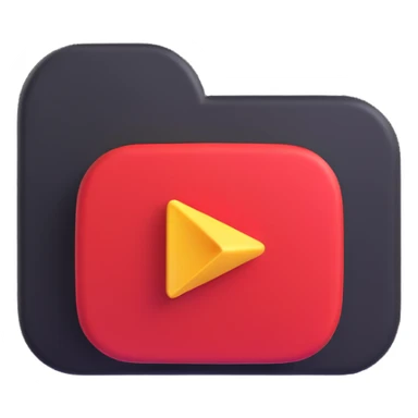 3D style Youtube logo emoji, angled perspective, play button visible sticker