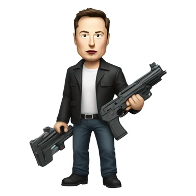 elon musk with toygun sticker