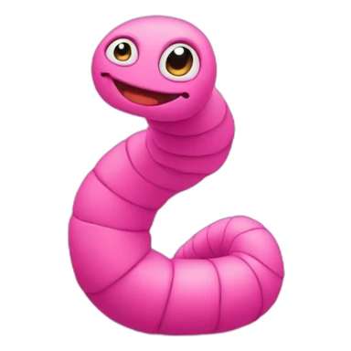 pink worm with a pink turtleneck sticker