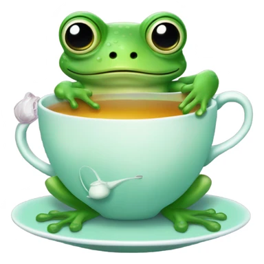 Frog sipping tea ￼ sticker