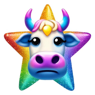 Lisa frank glitter sun star rainbow cow sticker