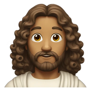 jesus-with-curles sticker