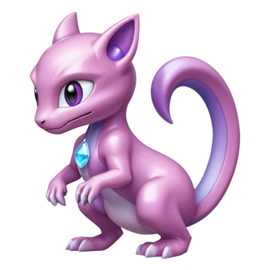 Pokemon legendary purple and pink crystal mewtwo sticker