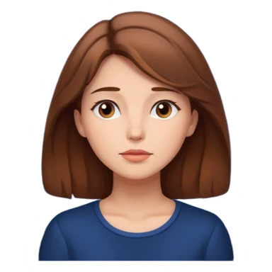brown-haired woman with a thoughtful expression, star above her head, night sky sticker