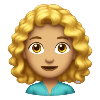 chica blanca de pelo ondulado  sticker