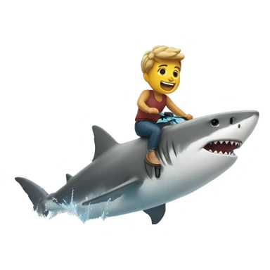 person riding shark with water splash sticker