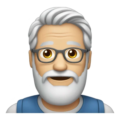 Gray haird 60 years old man with beard sticker