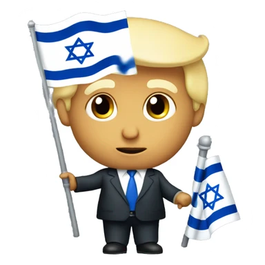 Donald Trump with Israel flag sticker