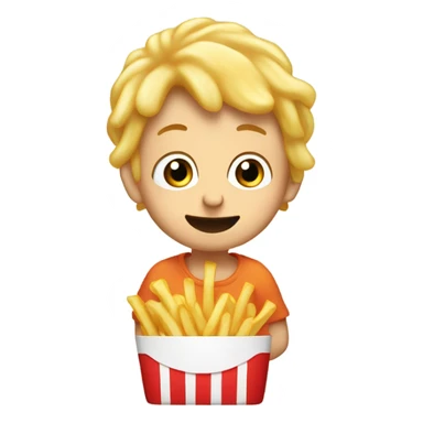 Mikey baby eating French fries  sticker