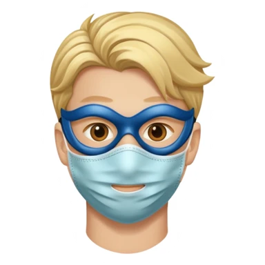 남자사람이 입에 마스크 쓰고 사진 찍힌 이모지 sticker