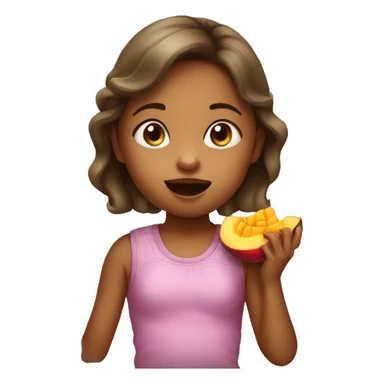 Little Girl eating mango sticker
