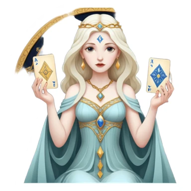 fantasy magic tarot card low poly goddess sticker