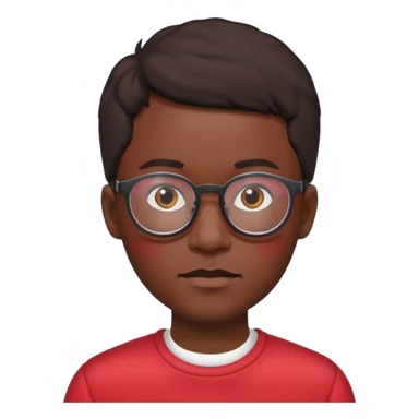 red clothed black person with eyeglass sticker