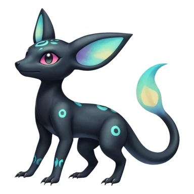 Ethereal Pastel Nebulae Exotic Salandit-Umbreon-Fakémon-hybrid-creature (full body)  sticker