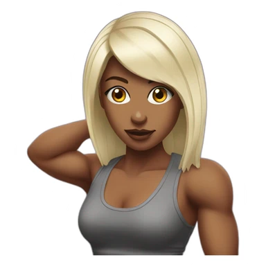 Beatmaker girl muscles sticker