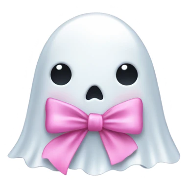 Ghost wearing a pink bow sticker
