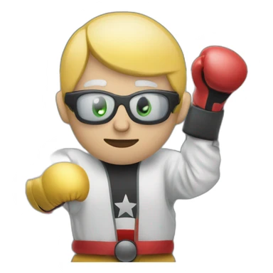 A photographer in a boxing ring with a bubble of information that says fight sticker