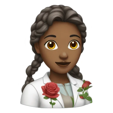 Medschool girl with roses sticker