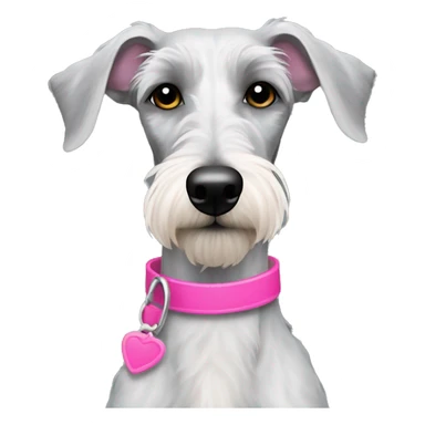 Scruffy Bedlington Whippet with pink collar  sticker