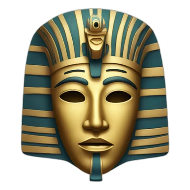 man noh style mask with egyptian face sticker