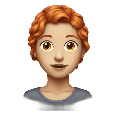portrait of red haired girl sticker