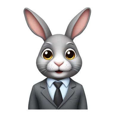 Rabbit dressed for work sticker
