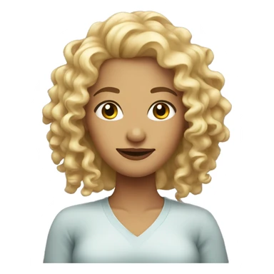 Curly blonde woman, avatar  sticker