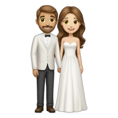 white couple people wedding brown hair sticker