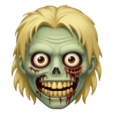 cabelo liso desordenado homen con aparencia de zombi y que haga un gesto mostrando los dientes de oro sticker