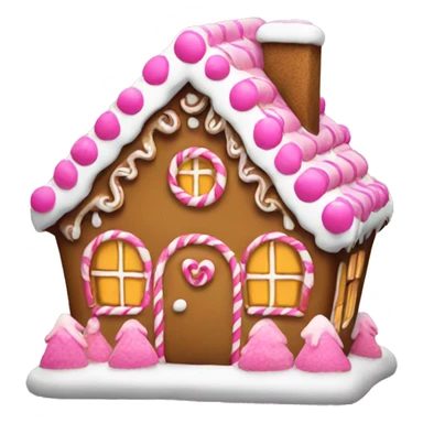 Gingerbread house with pink decorations  sticker
