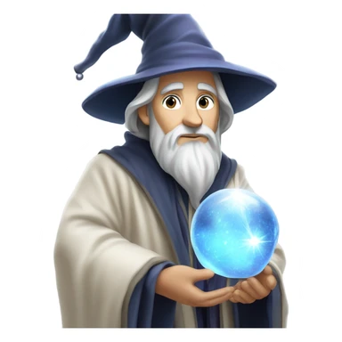 Wizard pondering orb sticker