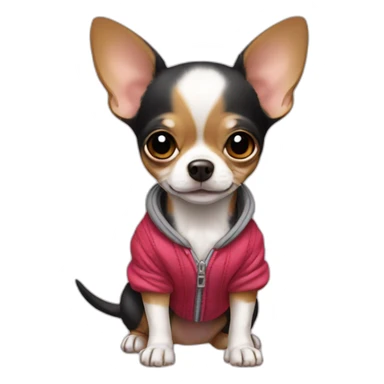 An apple head chihuahua puppy with clothes sticker